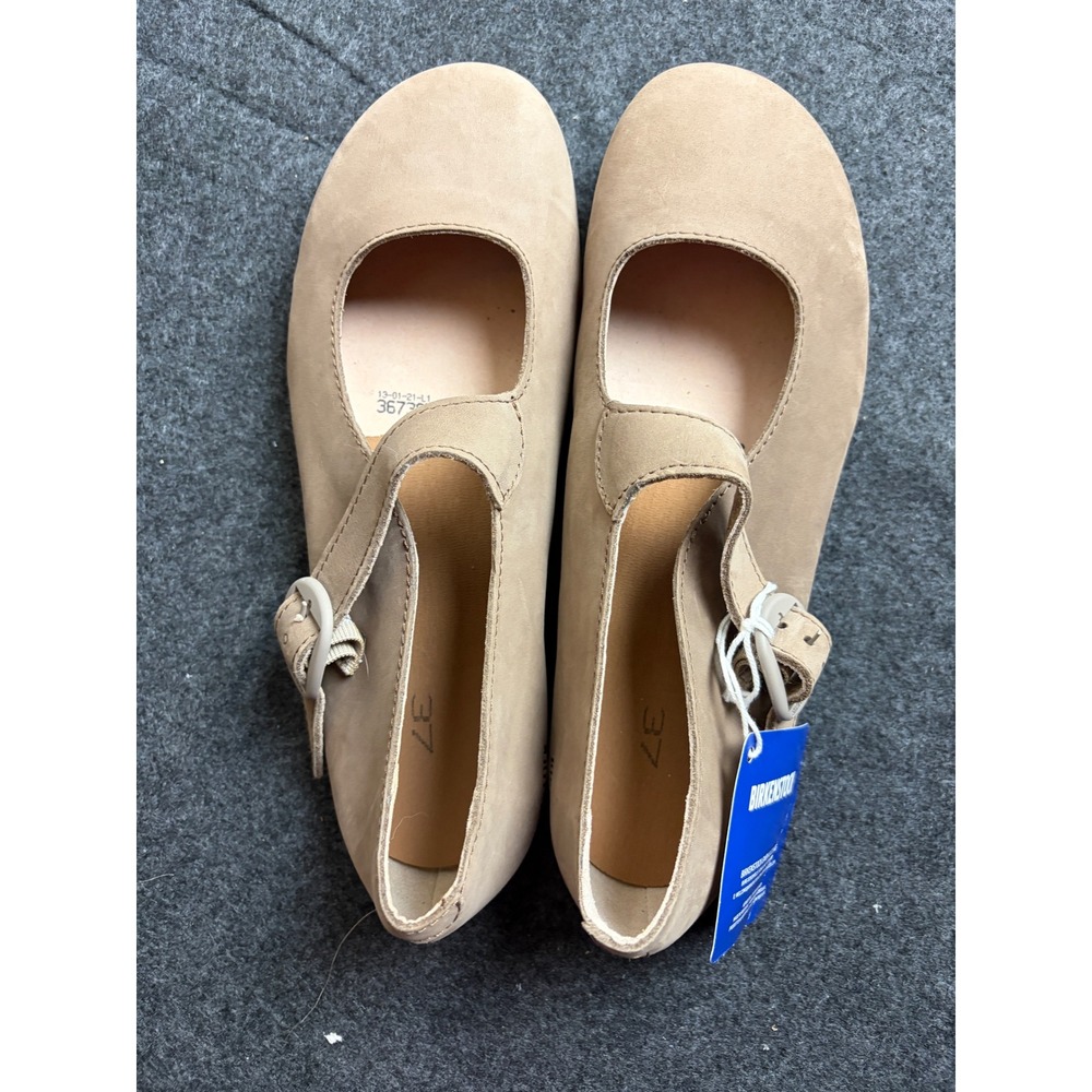 Birkenstock Tracy Mary Jane Taupe Nubuck Leather Shoes Womens 37 US 6 NWT flaw